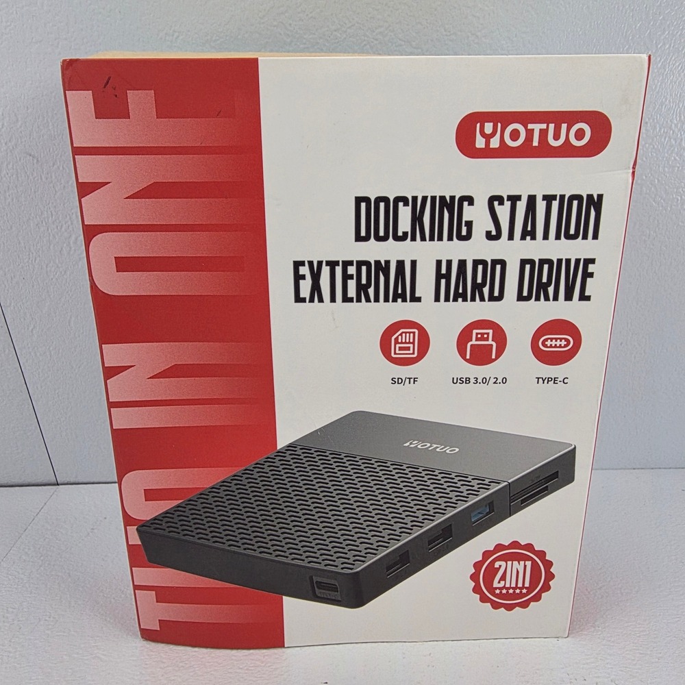 1TB Docking Station External Hard‎ Drive Hub USB-C USB 3.0 Black
